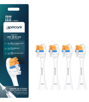 9pmcare AIO All-in-One Replacement Brush Heads for Philips Sonicare – Pack of 4